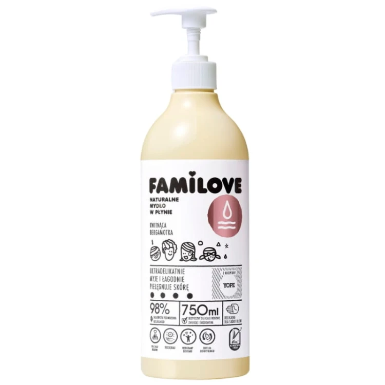 Familove Naturalne Mydło w płynie Kwitnąca Bergamotka 750ml