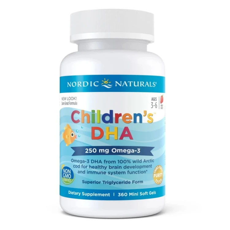 Nordic Naturals Children's DHA 250mg Truskawka 360 kapsułek