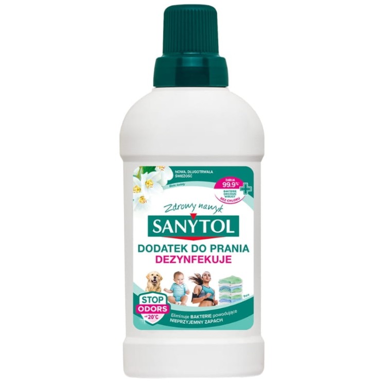 Sanytol Dodatek do prania Dezynfekuje eliminuje nieprzyjemne zapachy 500ml