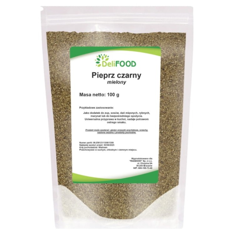 Pieprz czarny mielony (DeliFood) 100g