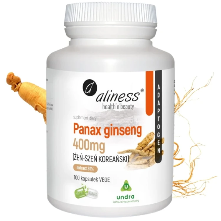 Panax Ginseng (Żeń-Szeń koreański) 20% 400mg 100 kaps. VEGE