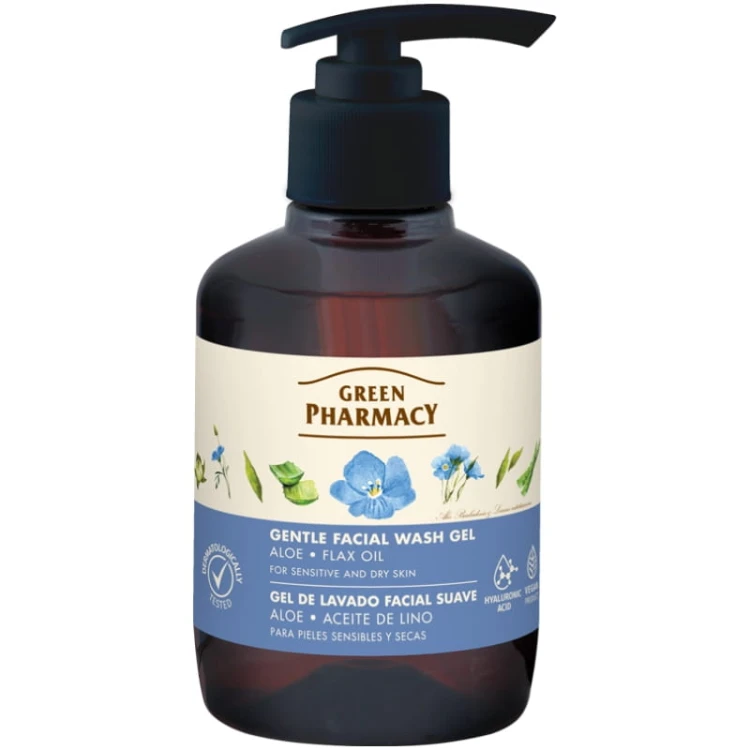 Green Pharmacy Delikatny żel do mycia ciała Aloes Olej lniany do skóry suchej i wrażliwej 270ml