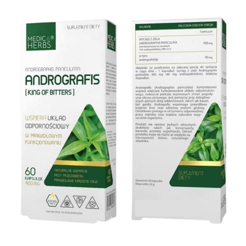 Andrografis (Andrographis Paniculata) 400mg 60kaps.