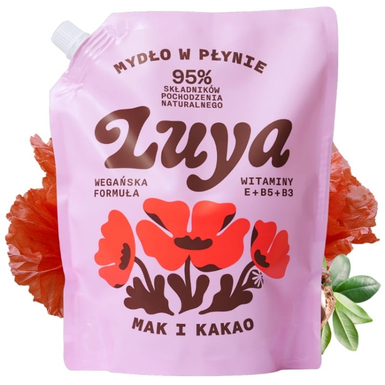 Naturalne Mydło w płynie do rąk Mak i Kakao LUYA 800ml Refill