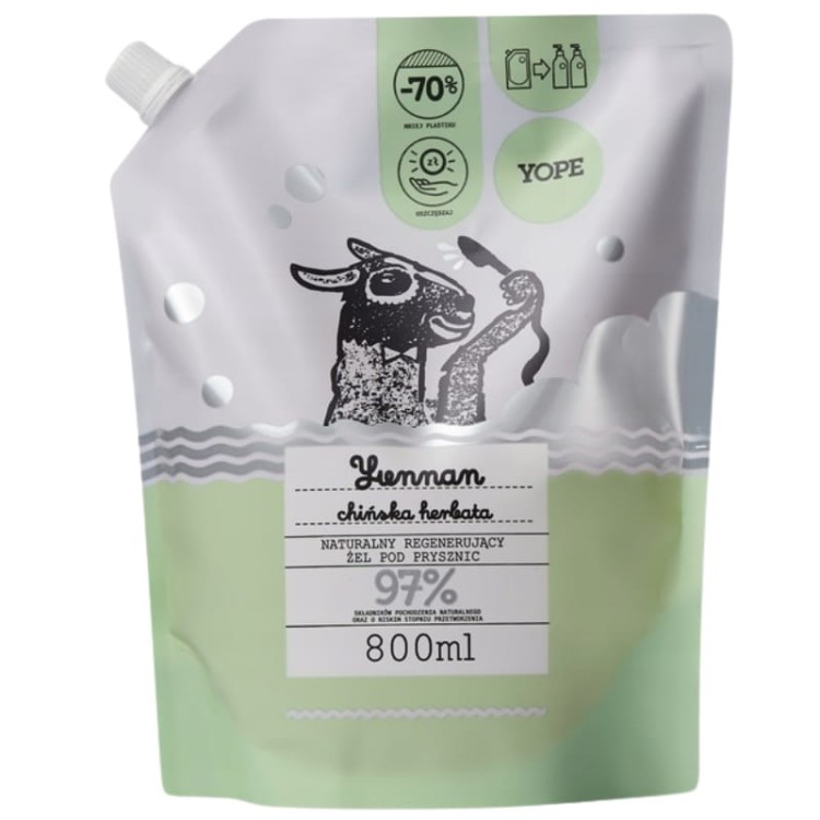 Naturalny żel pod prysznic Yunnan chińska herbata Refill 800ml