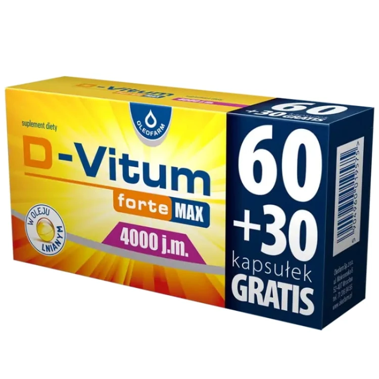 D-Vitum forte MAX 4000IU 60 kapsułek + 30 gratis