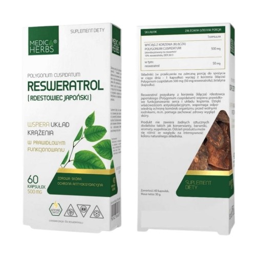 Resweratrol (Rdestowiec Japoński) 500mg 60kaps.