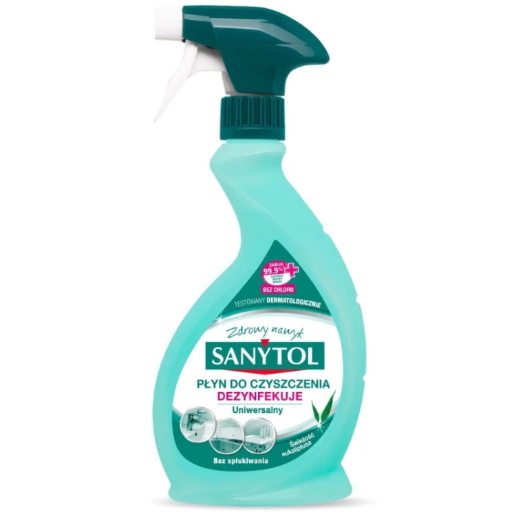Sanytol Uniwersalny spray płyn do czyszczenia dezynfekuje o zapachu eukaliptusa 500ml