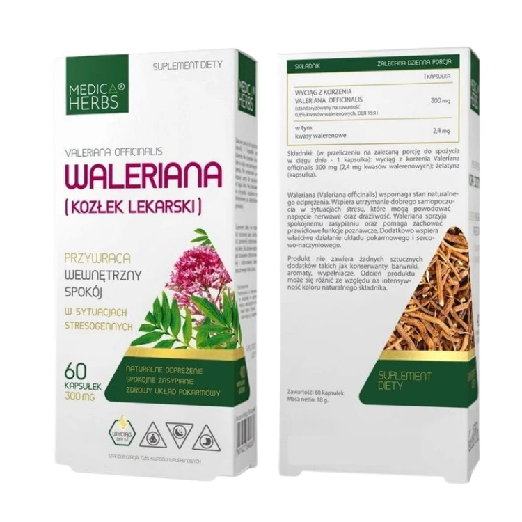 Waleriana (Kozłek lekarski) 300mg 50 kaps.