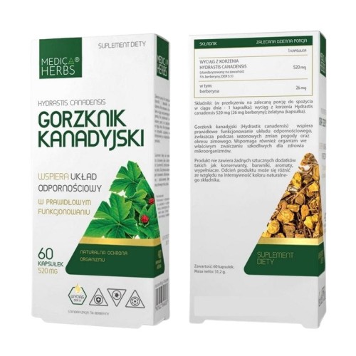Gorzknik Kanadyjski 520mg 60 kaps.