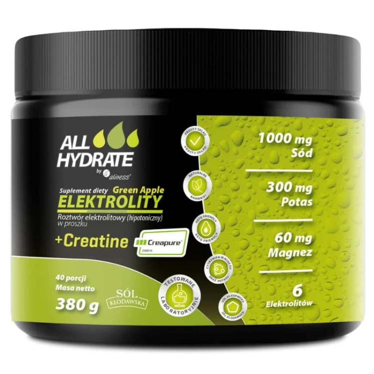 allhydrate-elektrolity-creatine-creapure-green-apple-380g-40-porcji