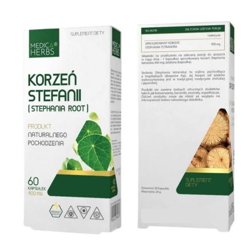 Korzeń Stefanii (Stephania Root) 400mg 60kaps.