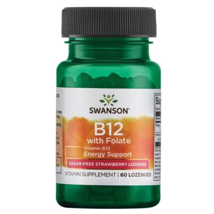 Witamina B-12 &amp; kwas foliowy 60 tabletek do ssania pod język