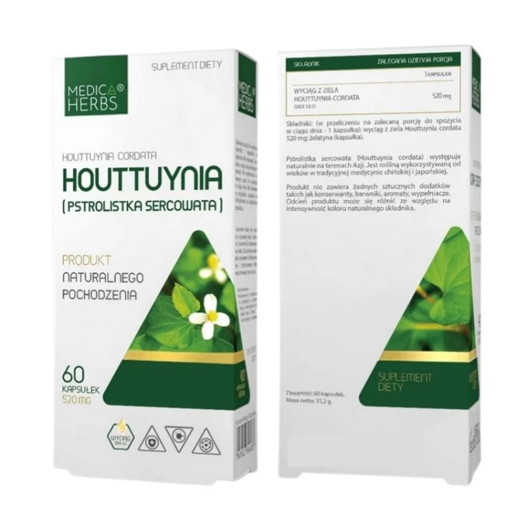 Houttuynia (Pstrolistka sercowata) 520mg 60kaps.