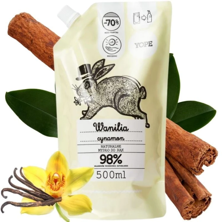 Naturalne mydło do rąk Wanilia i Cynamon Refill 500ml