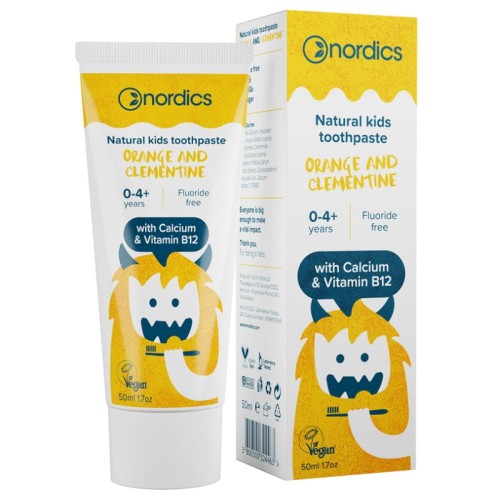 Nordics Pasta do zębów dla dzieci pomarańcza i klementynka 0-4 lat 50ml