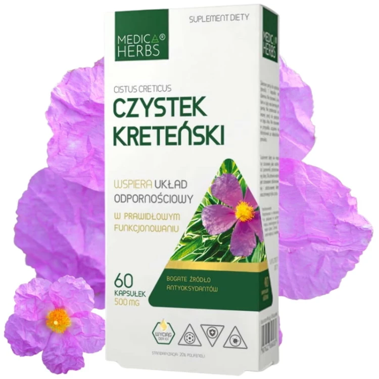 Czystek kreteński 500mg 60 kaps.