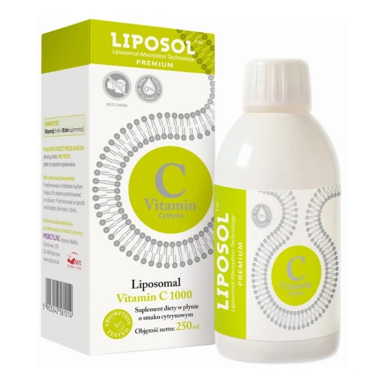 Liposol Premium Witamina C liposomalna o smaku cytrynowym 250ml