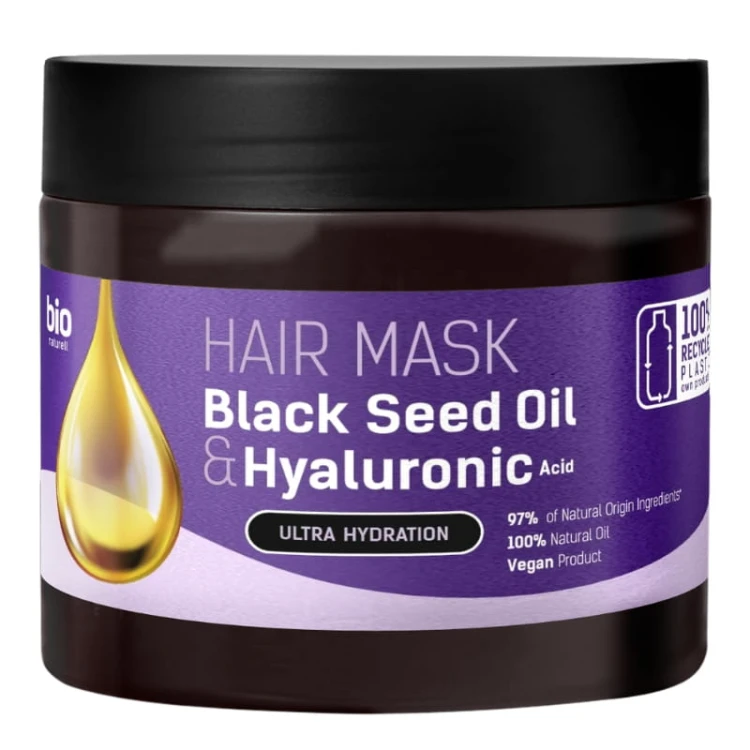 Bio Naturell Maska Olej z czarnuszki &amp; Kwas hialuronowy Ultra Nawilżenie 295ml