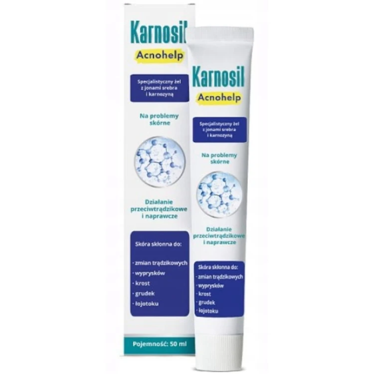 Karnosil Acnohelp Żel z jonami srebra i karnozyną na problemy skórne 50ml