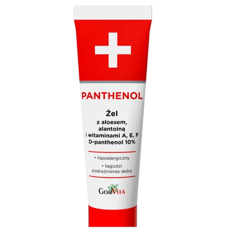 Panthenol Żel z Aloesem, alantoiną i witaminami A, E, F D-panthenol 10% hipoalergiczny łagodzi podrażnienia skóry 100 ml