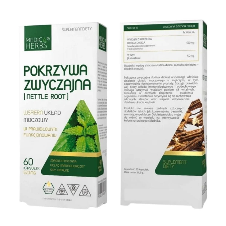 Pokrzywa Zwyczajna (Nettle Root) 520mg 60 kaps.