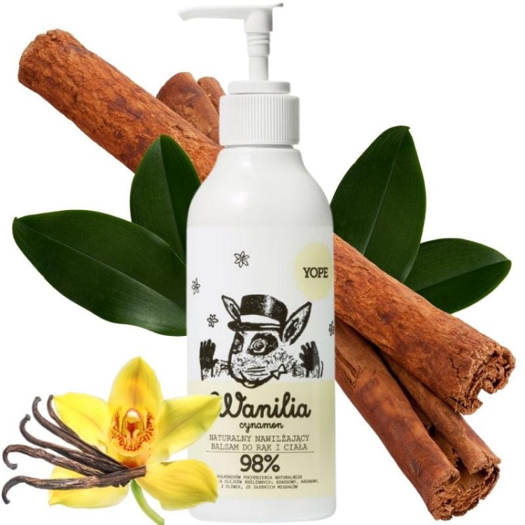 Naturalny balsam do rąk i ciała Wanilia i cynamon 300ml