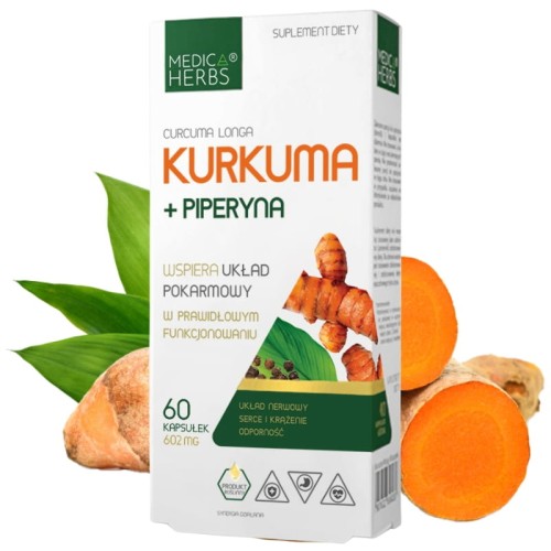 Kurkuma + piperyna 602mg 60 kaps.
