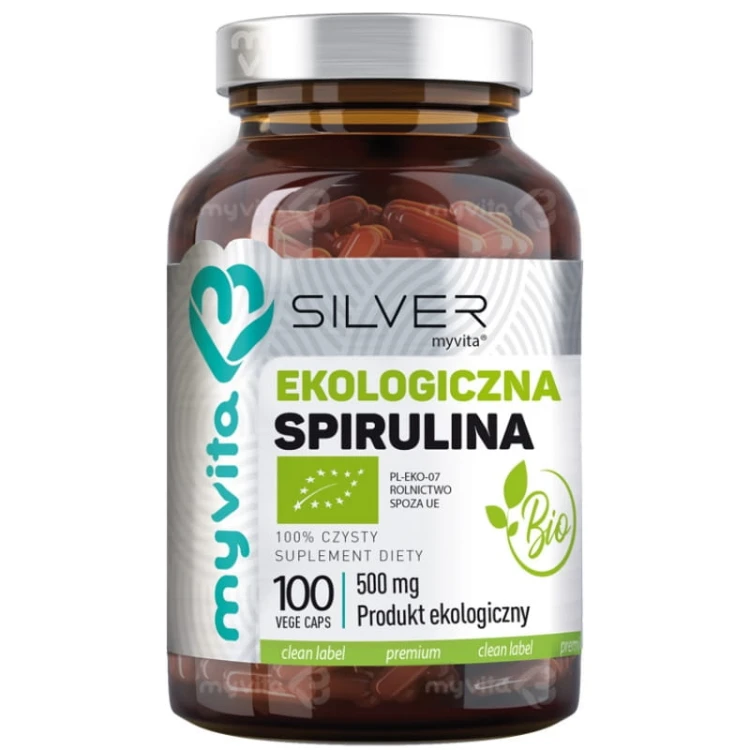 Silver Pure 100% Spirulina BIO 500mg 100 kaps.