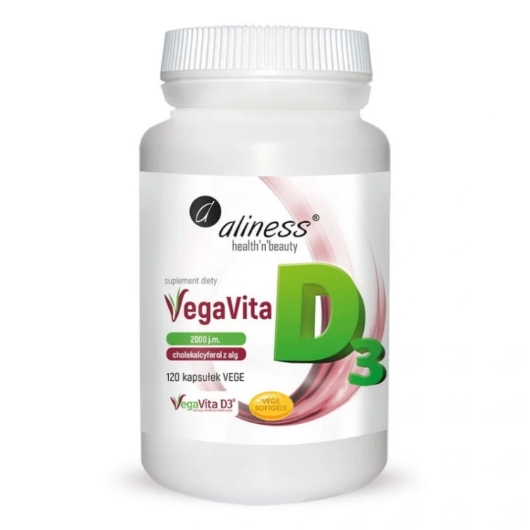 VegaVita Witamina D3 2000 j.m. cholekalcyferol z alg 120 kaps. vege