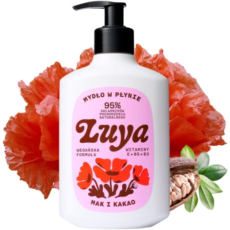 Naturalne Mydło w płynie do rąk Mak i Kakao LUYA 400ml