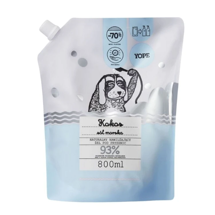 Naturalny żel pod prysznic Kokos i sól morska Refill 800ml