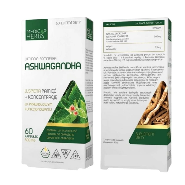 Ashwagandha 500mg 60 kaps.