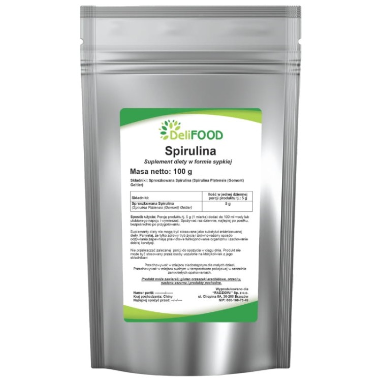 Spirulina platensis proszek (DeliFood) 100g