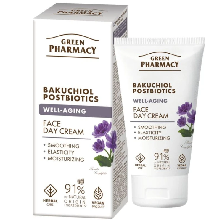 Green Pharmacy Krem do twarzy na dzień Bakuchiol + Postbiotyki 50ml