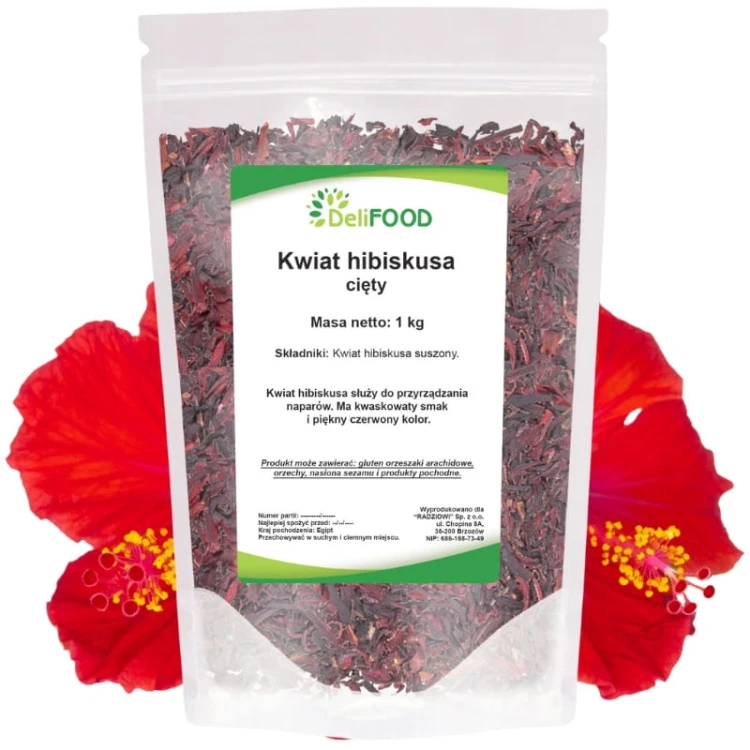 Kwiat Hibiskusa suszony cięty (DeliFood) 1000g