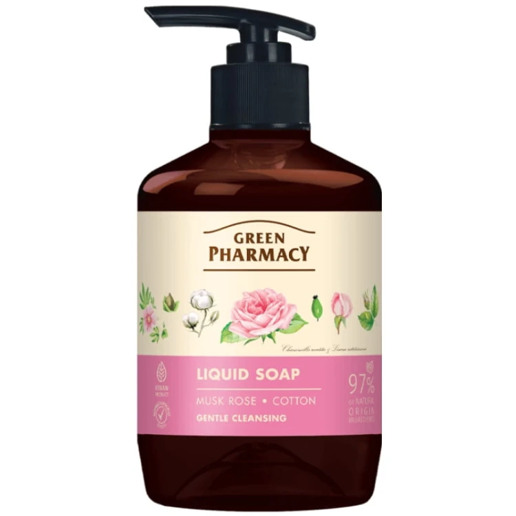 green-pharmacy-mydlo-w-plynie-roza-pizmowa-i-bawelna-460ml