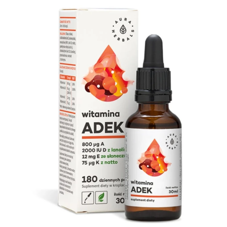 Witamina ADEK A + D3 (2000IU) + E + K2MK7 30ml