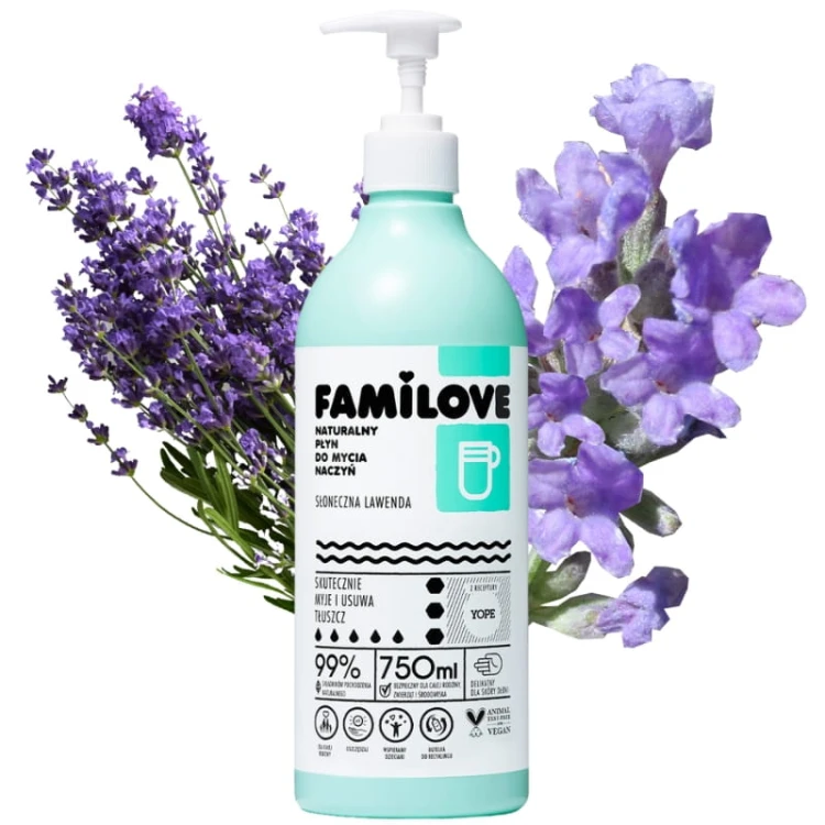 Naturalny płyn do mycia naczyń Słoneczna Lawenda Familove 750ml