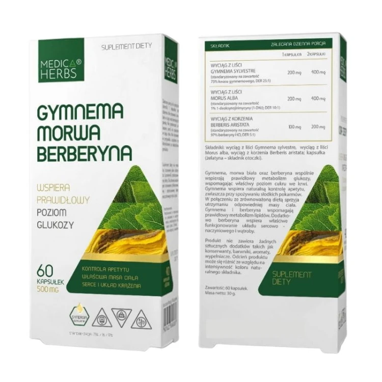 Gymnema Morwa Berberyna 500mg 60kaps.
