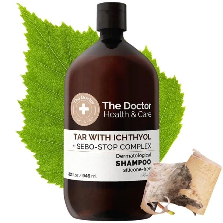 The Doktor Szampon dermatologiczny Dziegieć brzozowy z ichtiolem + Sebo-stop 946ml