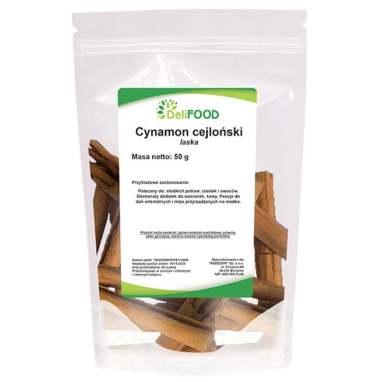 Cynamon cejloński laska (DeliFood) 50g