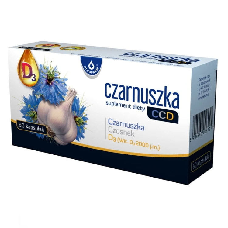 Czarnuszka CCD + Czosnek i Witamina D3 60 kaps.