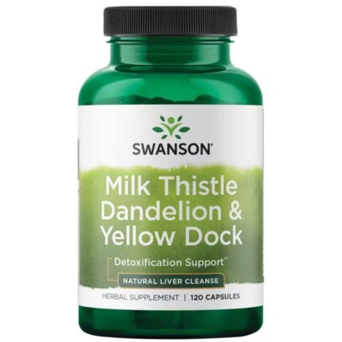 Milk Thistle Dandelion &amp; Yellow Dock 120 kaps.