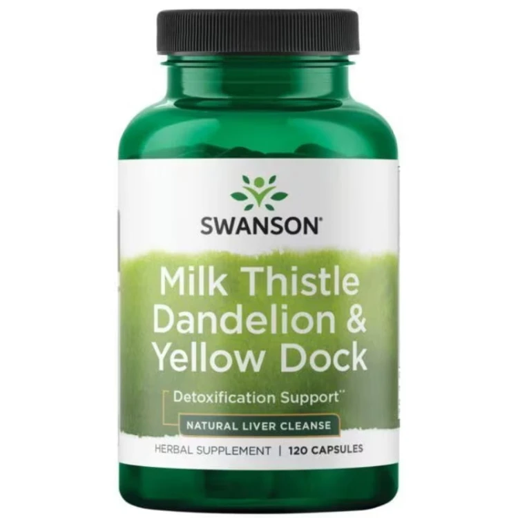 Milk Thistle Dandelion &amp; Yellow Dock 120 kaps.