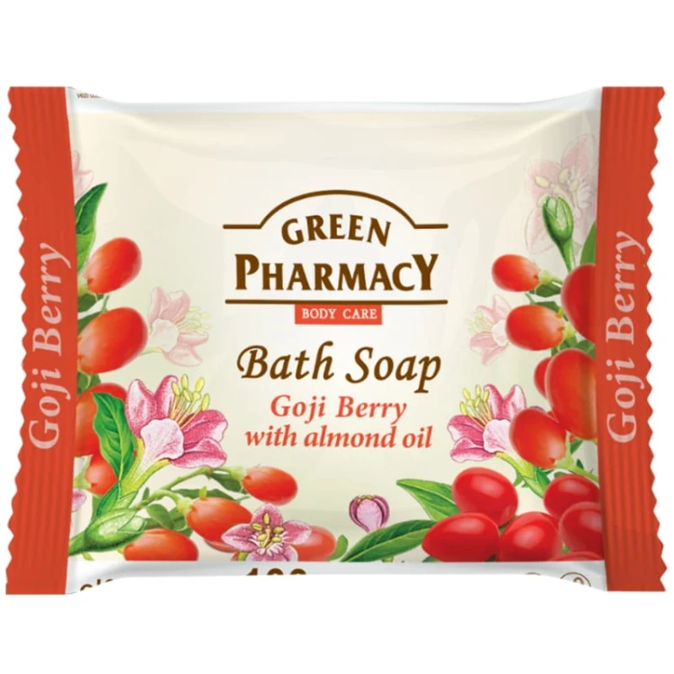Green Pharmacy Mydło toaletowe w kostce Jagody Goji &amp; Olej Migdałowy 100g