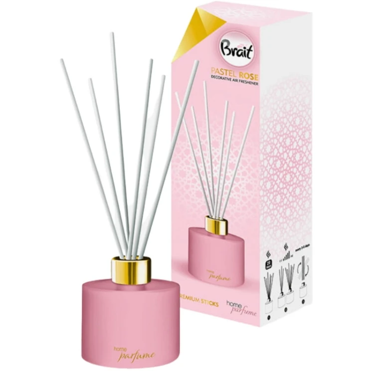 Brait Odświeżacz Dekoracyjne Patyczki Pastel Rose 100ml
