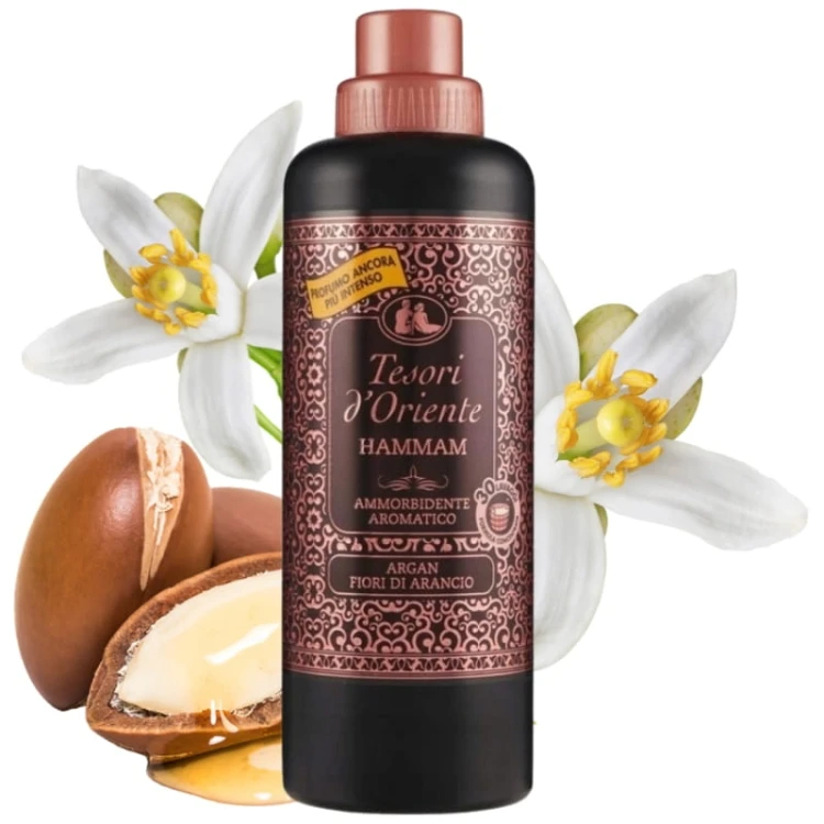 Tesori d'Oriente Płyn do płukania Luksusowy Hammam Argan i Kwiat pomarańczy 38 prań 760ml