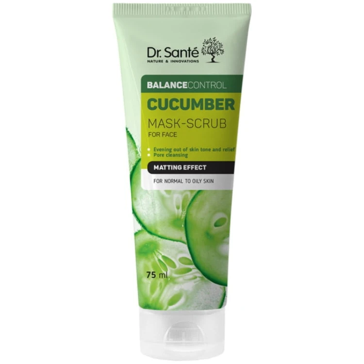 Dr Sante Maska scrub do twarzy Ogórek Efekt matujący skóra normalna i przetłuszczająca się 75ml