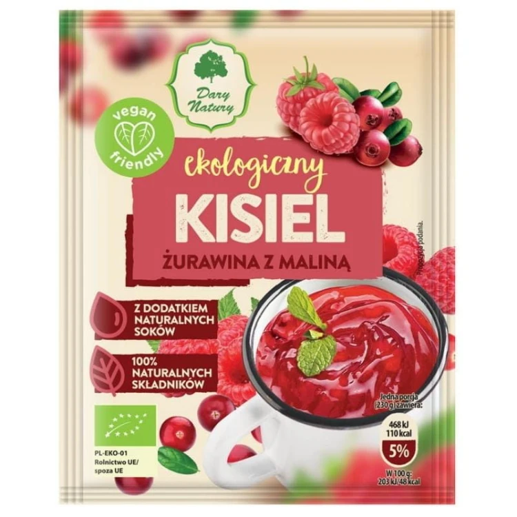 Ekologiczny Kisiel Żurawina z maliną EKO 30g